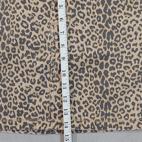 Foxy Jeans Denim Leopard Cheetah Print Mini Skirt, 11/31 - Picture 6 of 11